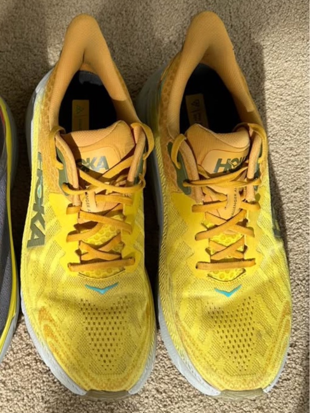 Hoka Men’s Yellow Running Sneakers